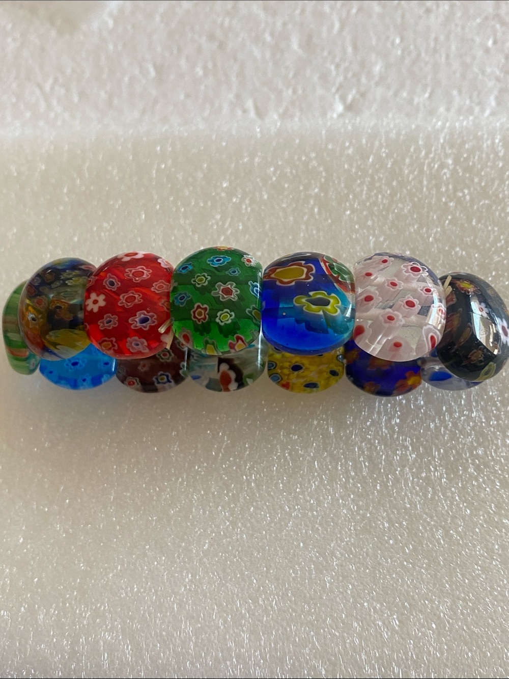 Colorful Millefiori Murano Glass Bead Bracelet